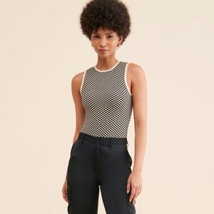 Small 4th & Reckless Sonny Checkerboard Bodysuit | Black & White